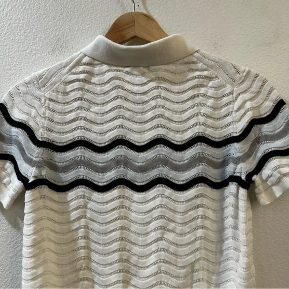 Reiss Cole Junior Quarter Zip Textured‎ T-Shirt In Optic White Size 11 - 12Y